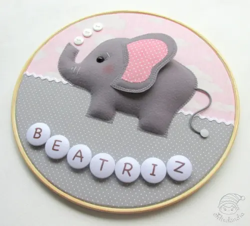 Enfeite de Porta Maternidade Elefante