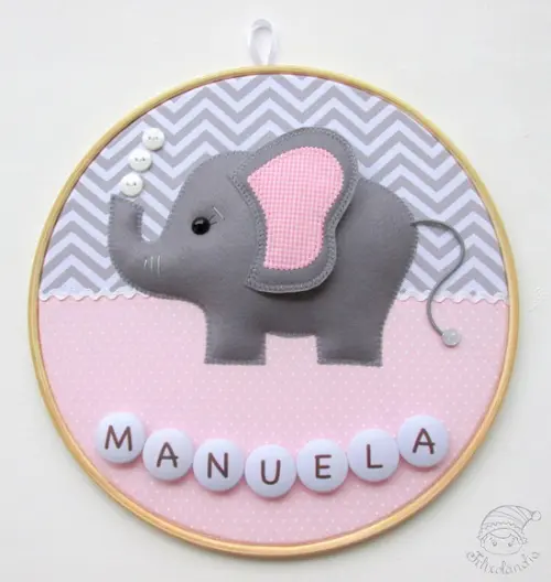 Enfeite de Porta Maternidade Elefante