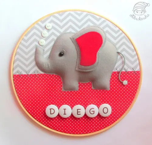 Enfeite de Porta Maternidade Elefante