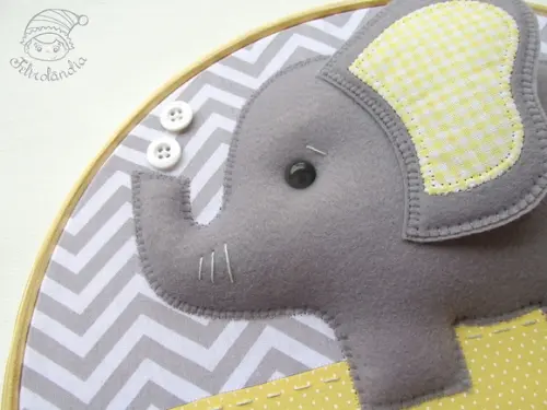 Enfeite de Porta Maternidade Elefante Gêmeos
