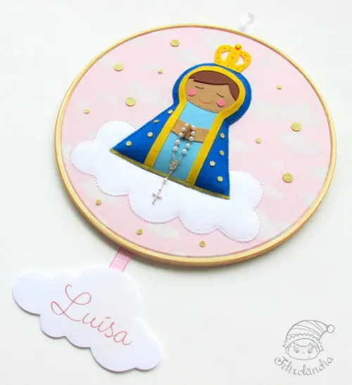 Enfeite de Porta Maternidade Nossa Senhora Aparecida