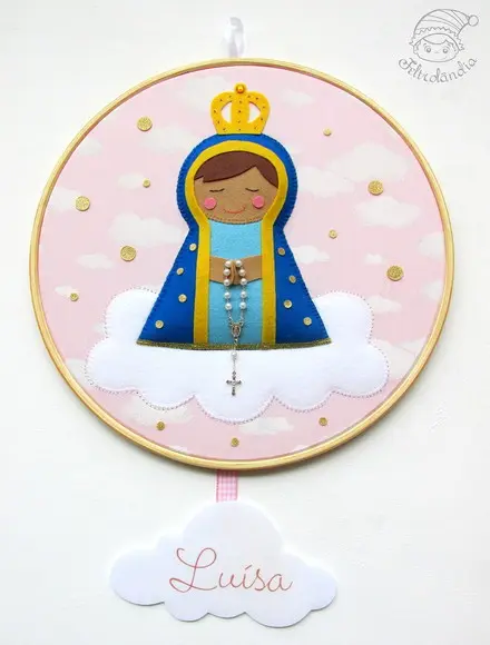 Enfeite de Porta Maternidade Nossa Senhora Aparecida