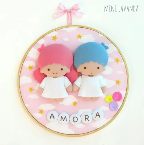 Enfeite Porta Maternidade Little Twins Stars (nome Editável)
