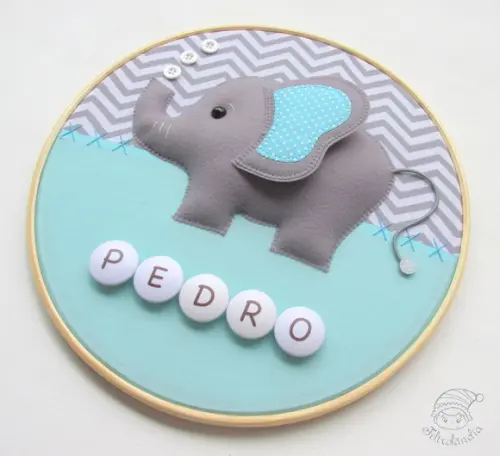 Porta Maternidade Bastidor Elefante