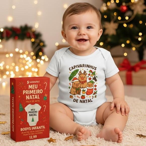 Arte de Natal pra Body de Bebê ( Pack Primeiro Natal )