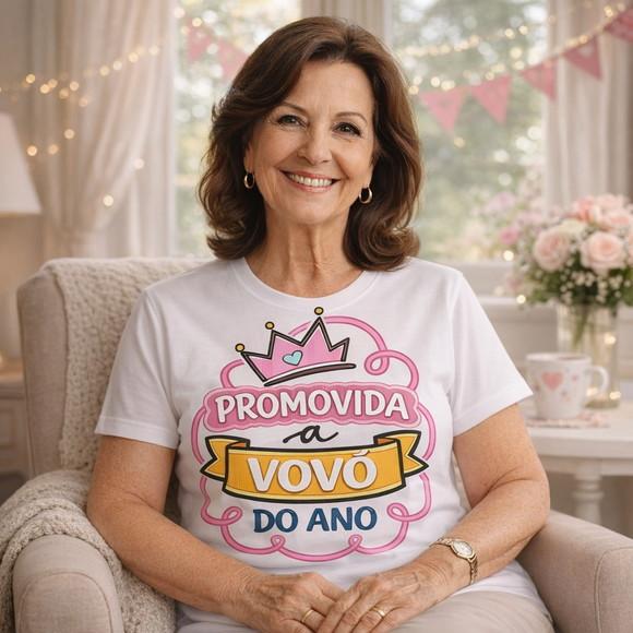 Arte Digital Camiseta promovida a Vovó 2026