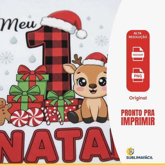 Arte Digital Meu Primeiro Natal para Sublimação