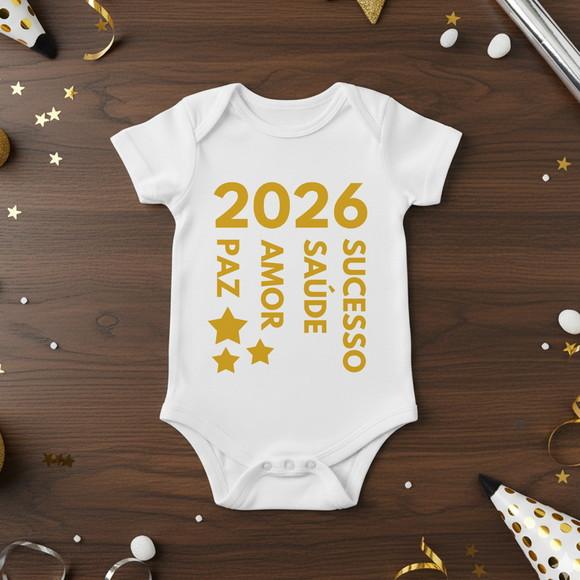 Arte Digital pra Body de Bebê de Ano Novo
