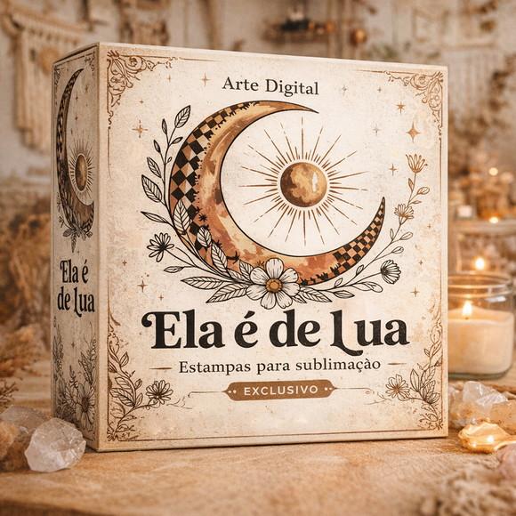 Arte para Sublimação 'ela É de Lua' - Estampa Feminina