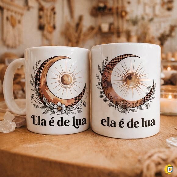 Arte para Sublimação 'ela É de Lua' - Estampa Feminina