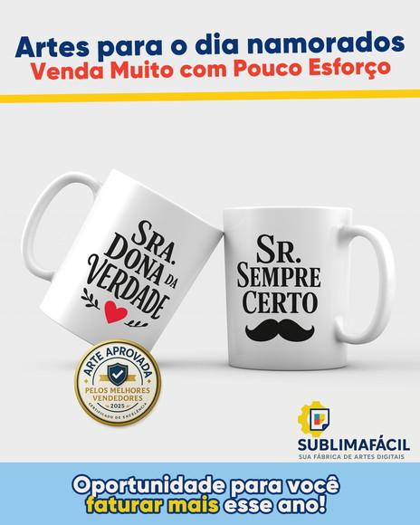 Arte para Sublimação de Canecas Dia dos Namorados