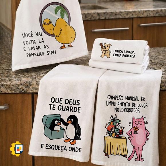 Artes para Pano de Prato - Pack com 20 Estampas pra Imprimir