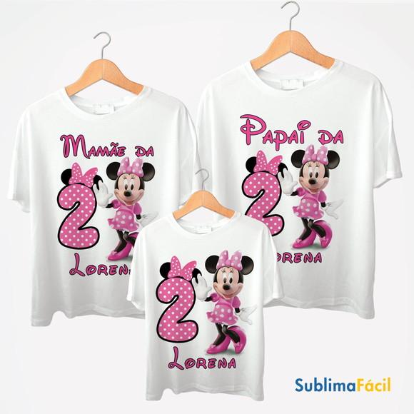 Camiseta Minnie Rosa (arte Digital Aniversário)