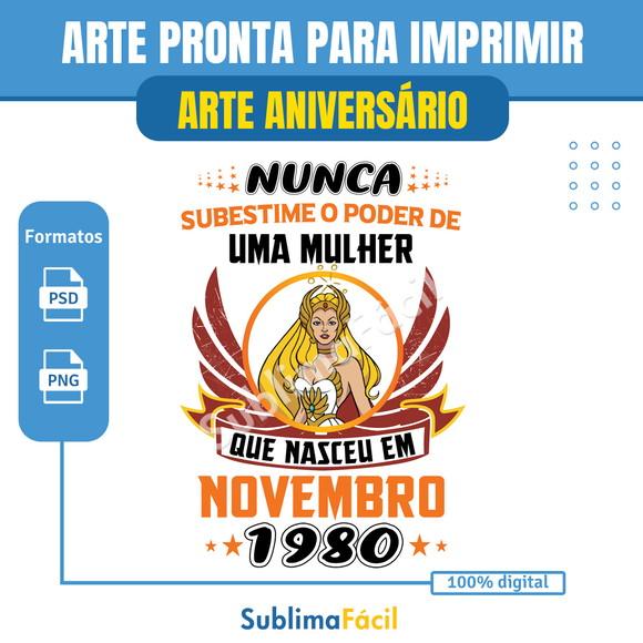 Estampa Aniversário Frase Mulher