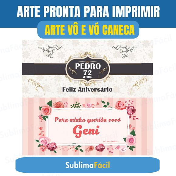 Estampa Caneca Almofada Vô e Vó