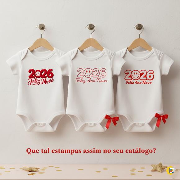 Estampa de Ano Novo Infantil