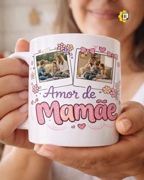 Estampa para Caneca Dia das Mães - Modelo Pronto para Vender