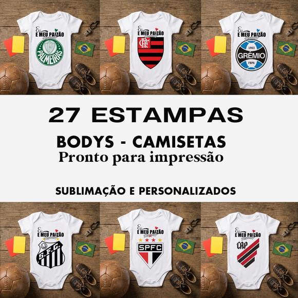 Estampa para Sublimação - Body Infantil Futebol Brasileiro