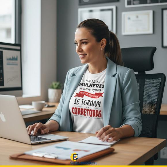 Estampa Profissão Camiseta de Corretora - Arquivo Digital