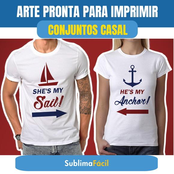 Estampas Conjunto Casal Namorados Sublimação para Camiseta
