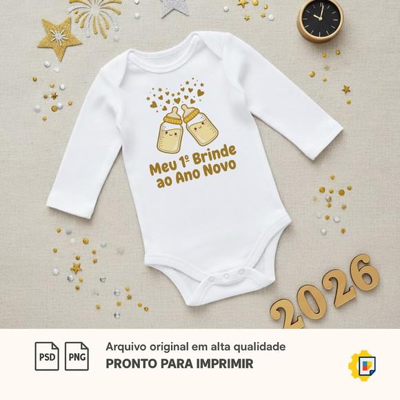 Estampas para Body Infantil Ano Novo 2026 (arquivo)