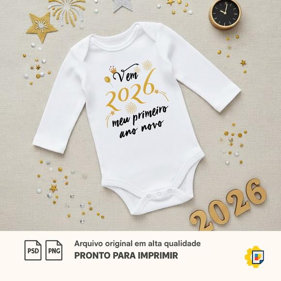 Estampas para Body Infantil Ano Novo 2026 (arquivo)