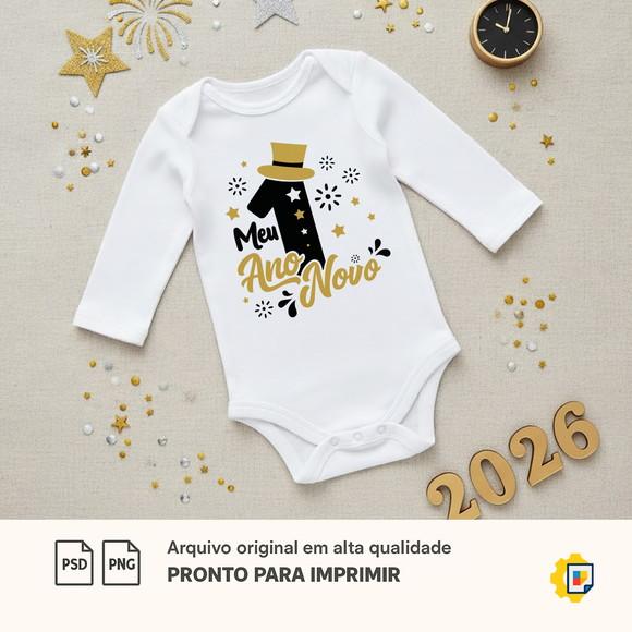 Estampas para Body Infantil Ano Novo 2026 (arquivo)