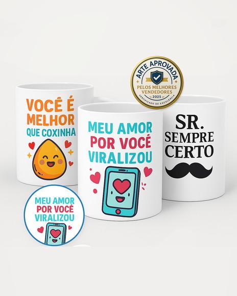 Pack 10 Artes Digitais Românticas para Canecas