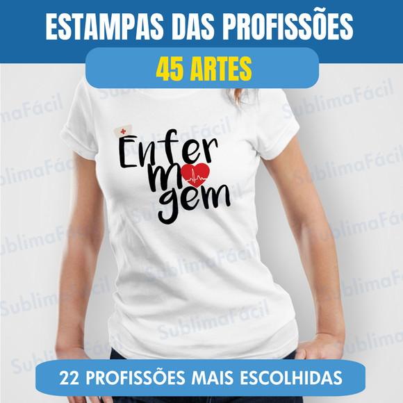Pack de Estampas das Profissões para Sublimação (50 Modelos)