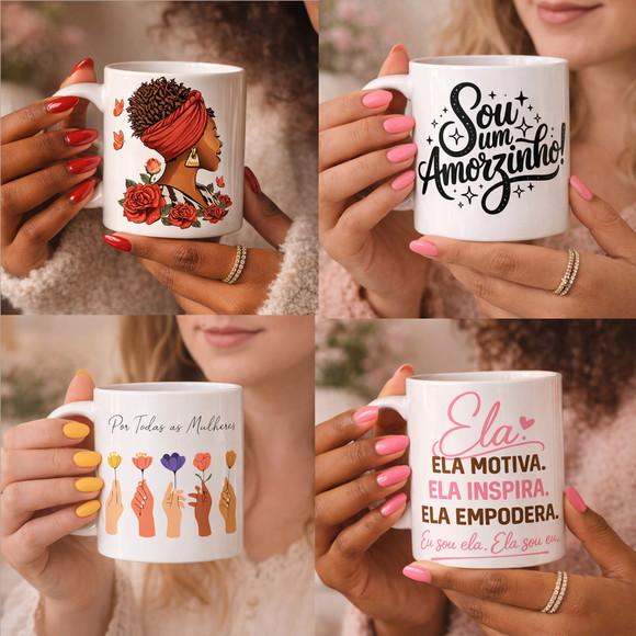 Pack de Estampas Dia da Mulher para Sublimação