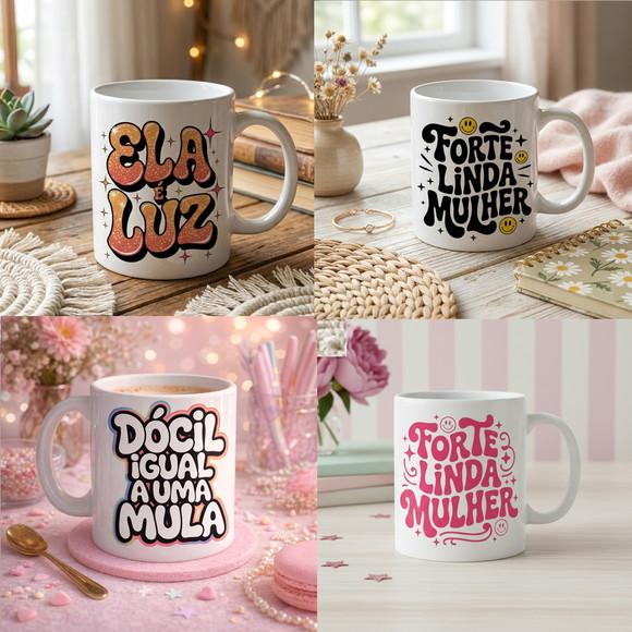 Pack de Estampas Dia da Mulher para Sublimação