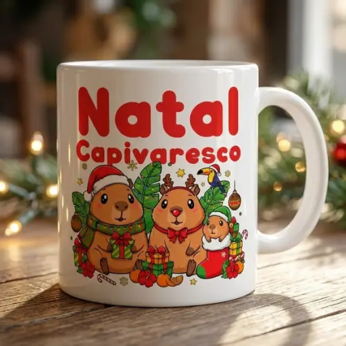 Arte de Natal para Caneca - Arquivo para Sublimação