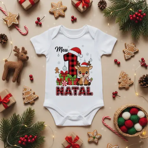 Arte de Natal pra Body de Bebê ( Pack Primeiro Natal )