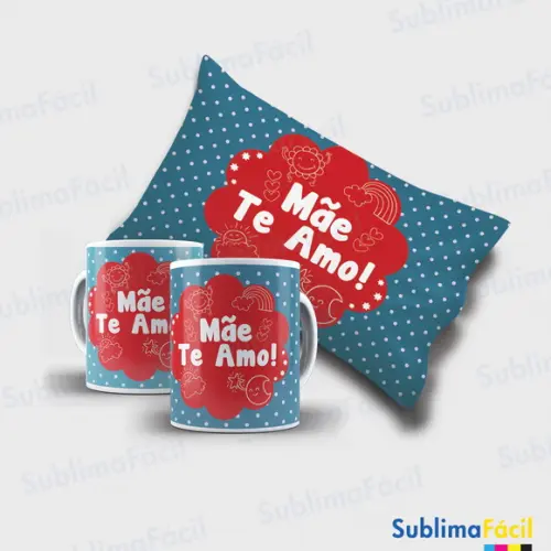 Arte Dia das Mães para Caneca e Almofada