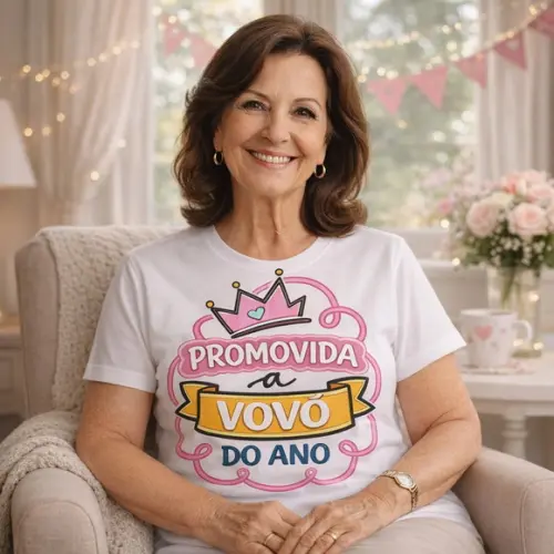 Arte Digital Camiseta "promovida a Vovó" 2026