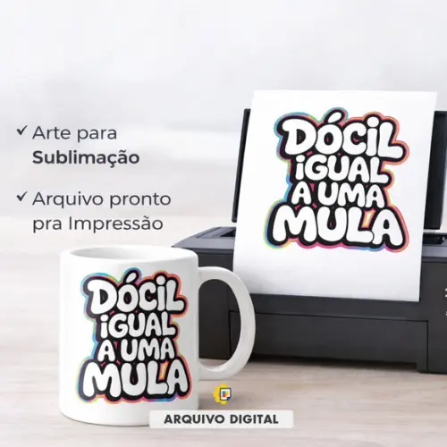 Arte Digital Feminina "dócil Como Uma Mula"