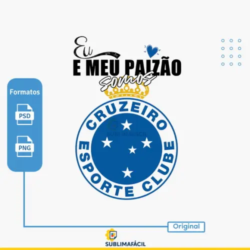 Arte Digital para Camiseta eu e Meu Paizão Somos Cruzeiro