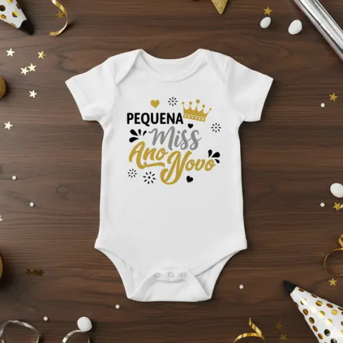 Arte Digital pra Body de Bebê de Ano Novo