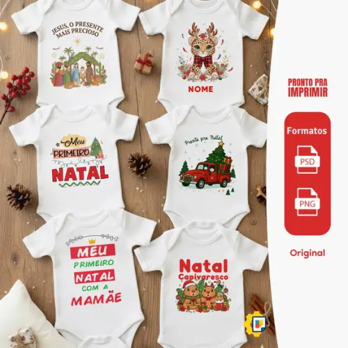 Arte Digital pra Body de Natal (26 Estampas Exclusivas)