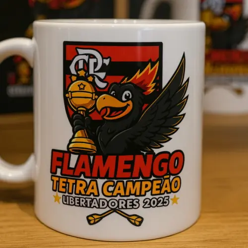 Arte Flamengo pra Caneca - Campeão Libertadores 2025