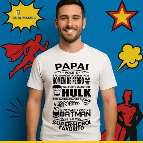 Arte Pai Herói - Estampa para Camiseta