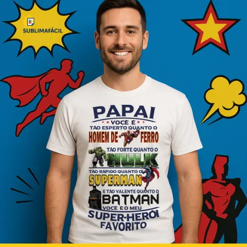 Arte Pai Herói - Estampa para Camiseta