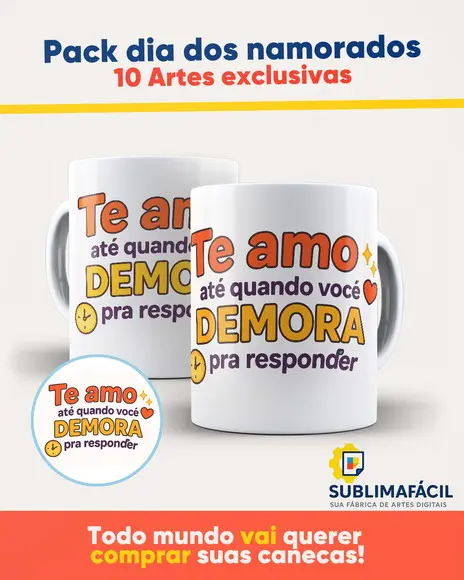 Arte para Canecas Namorados (pack Digital)