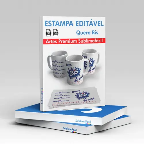 Arte para Sublimação - Arte Caneca Quero Bis de Páscoa