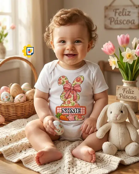 Arte Sublimação Páscoa 2026 - Estampa Infantil p/ Impressão