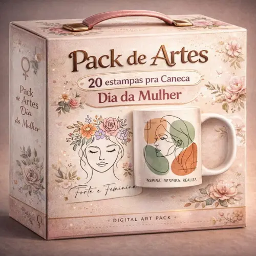 Artes para Caneca Dia da Mulher - 20 Arquivos pra Imprimir