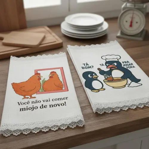 Artes para Pano de Prato - Pack com 20 Estampas pra Imprimir