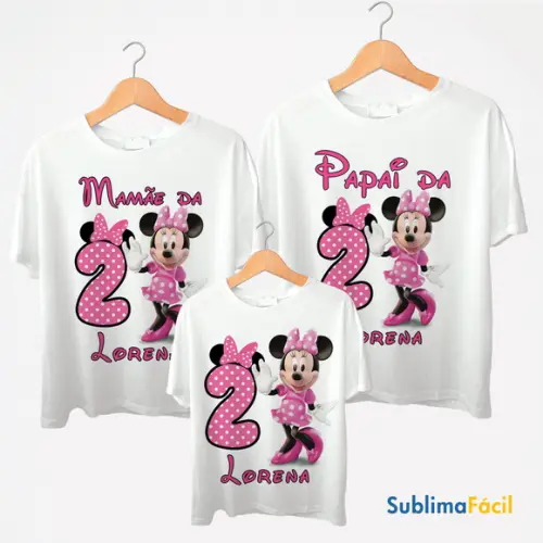 Camiseta Minnie Rosa (arte Digital Aniversário)