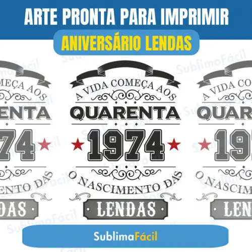 Estampa Aniversário Lendas Sublimação