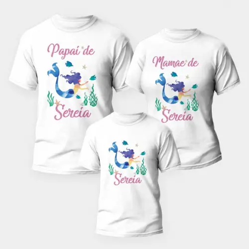 Estampa Aniversário Sereia - Arte Dgital